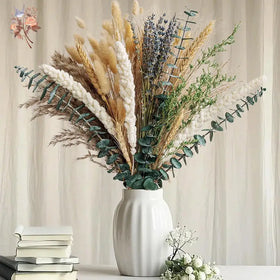 Dried Pampas Grass Decorative Home Natural Preserved Eucalyptus Bouquet 70pcs Green Plants Balcony Aesthetic Room Arrangements